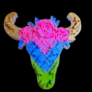 Floral Steer Skull Car Freshner Freshie